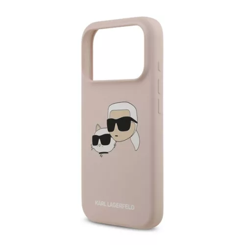 KARL LAGERFELD LIQUID SILICONE DOUBLE HEADS MAGSAFE szilikon telefonvédő (ütésállóság, MagSafe) RÓZSASZÍN