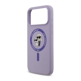   KARL LAGERFELD LIQUID SILICONE KARL AND CHOUPETTE MAGSAFE szilikon telefonvédő (ütésállóság, MagSafe) LILA