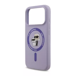   KARL LAGERFELD LIQUID SILICONE KARL AND CHOUPETTE MAGSAFE szilikon telefonvédő (ütésállóság, MagSafe) LILA