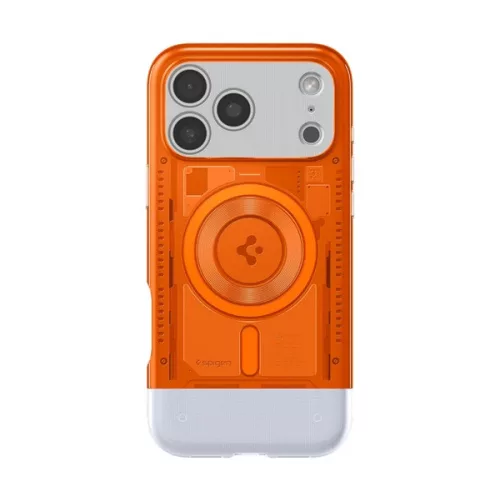 SPIGEN CLASSIC C1 szilikon telefonvédő (ütésállóság, légpárnás sarok, MagSafe) NARANCS
