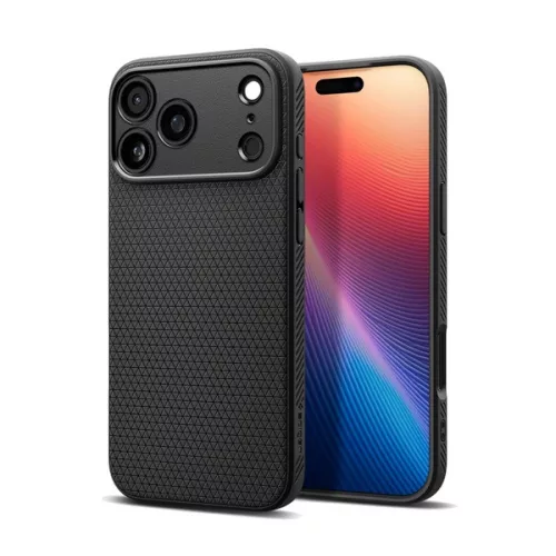 SPIGEN LIQUID AIR szilikon telefonvédő (ütésállóság, légpárnás sarok, rombusz) FEKETE