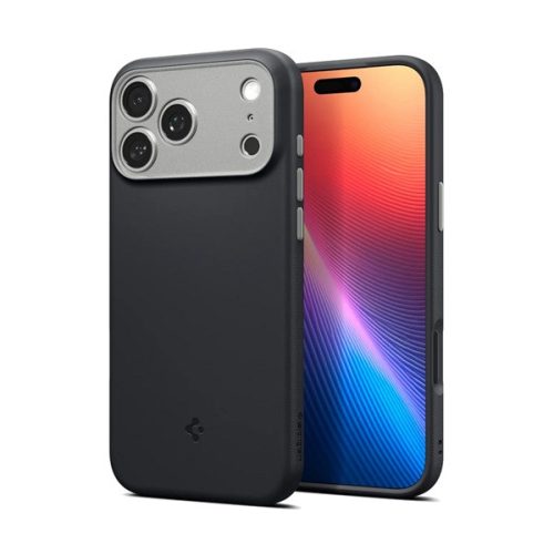 SPIGEN NANO POP szilikon telefonvédő (kameravédő, MagSafe) FEKETE