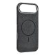Szilikon telefonvédő (műanyag hátlap, kameravédő, MagSafe, csillogó) FEKETE