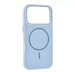   Szilikon telefonvédő (műanyag hátlap, kameravédő, MagSafe, csillogó) VILÁGOSKÉK