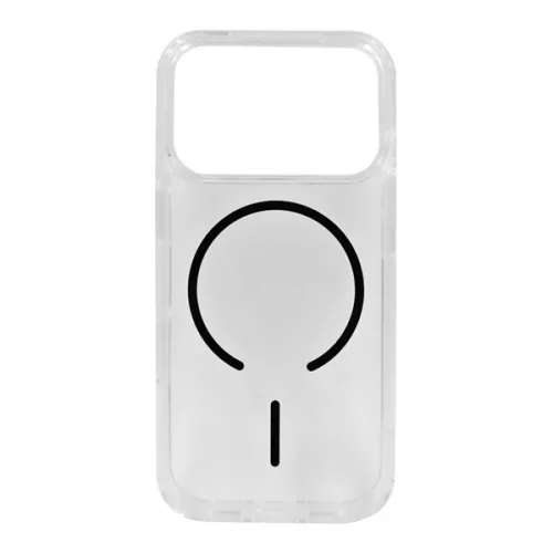 Szilikon telefonvédő (ultravékony, műanyag hátlap, MagSafe, légpárnás sarok) FEKETE