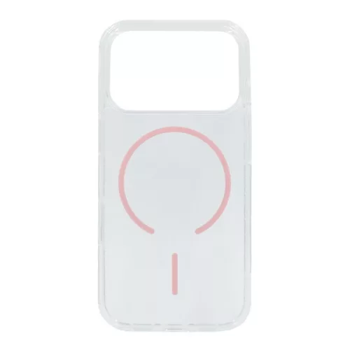 Szilikon telefonvédő (ultravékony, műanyag hátlap, MagSafe, légpárnás sarok) RÓZSASZÍN