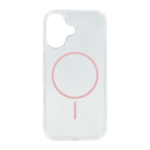 Szilikon telefonvédő (ultravékony, műanyag hátlap, MagSafe, légpárnás sarok) RÓZSASZÍN