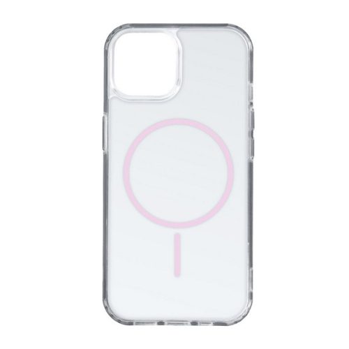 Szilikon telefonvédő (ultravékony, műanyag hátlap, MagSafe, légpárnás sarok) RÓZSASZÍN