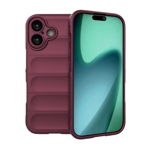Szilikon telefonvédő (ütésállóság, kameravédő, 3D) BORDÓ