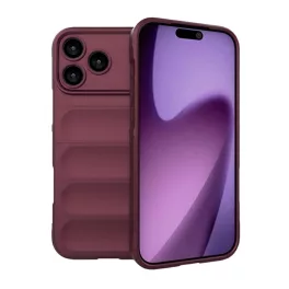   Szilikon telefonvédő (ütésállóság, kameravédő, 3D) BORDÓ