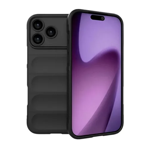 Szilikon telefonvédő (ütésállóság, kameravédő, 3D) FEKETE