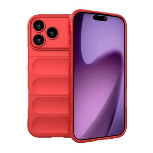 Szilikon telefonvédő (ütésállóság, kameravédő, 3D) PIROS
