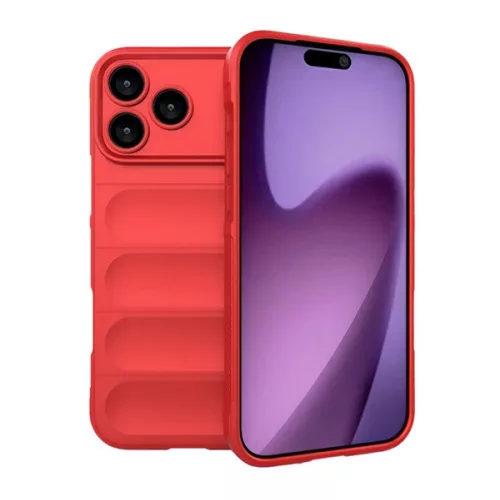 Szilikon telefonvédő (ütésállóság, kameravédő, 3D) PIROS