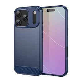 Szilikon telefonvédő (ütésállóság, légpárnás sarok, szálcsiszolt, karbon minta) SÖTÉTKÉK   Szilikon telefonvédő (ütésállóság, légpárnás sarok, szálcsiszolt, karbon minta) SÖTÉTKÉK