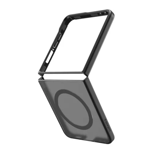 SPIGEN CAPELLA szilikon telefonvédő (ütésállóság, légpárnás keret, matt, MagSafe) FEKETE/EZÜST