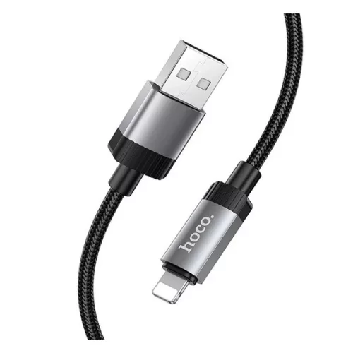 HOCO X114 adatkábel (USB - lightning, 2.4A, gyorstöltő, 100cm) FEKETE