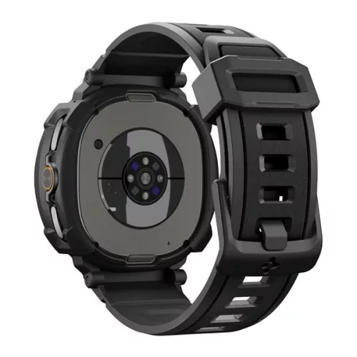 SPIGEN RUGGED ARMOR PRO pótszíj (egyedi méret, szilikon, ütésállóság + szilikon keret) FEKETE
