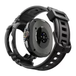 SPIGEN RUGGED ARMOR PRO pótszíj (egyedi méret, szilikon, ütésállóság + szilikon keret) FEKETE