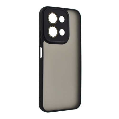 Szilikon telefonvédő (ütésállóság, akril hátlap, kameravédő) FEKETE