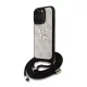 GUESS PU 4G METAL LOGO CROSSBODY STRAP műanyag telefonvédő (ütésállóság, bőr hatású hátlap + vállpánt) RÓZSASZÍN