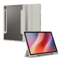   SPIGEN ULTRA HYBRID PRO tok álló, bőr hatású (FLIP, oldalra nyíló, TRIFOLD, asztali tartó, ceruza tartó) VILÁGOSSZÜRKE