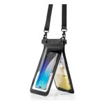 SPIGEN A603 vízhatlan/vízálló tok, AQUA (univerzális, IPX8, nyakba akasztható, 2 zseb, 6.8" méret) FEKETE