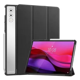   Tok álló, bőr hatású (aktív FLIP, oldalra nyíló, TRIFOLD, asztali tartó) FEKETE