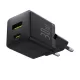 BASEUS PALM hálózati töltő USB+Type-C aljzat (30W, PD gyorstöltő 3.0) FEKETE