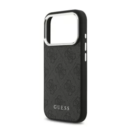   GUESS 4G MAGSAFE szilikon telefonvédő (ütésállóság, műanyag hátlap) FEKETE