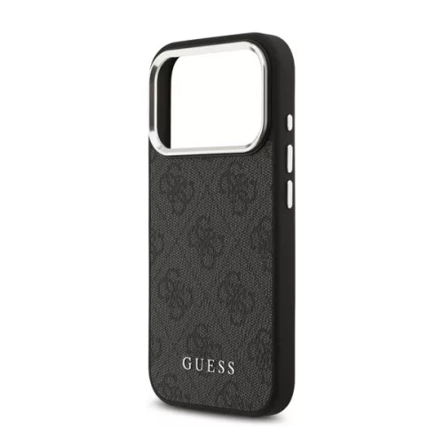 GUESS 4G MAGSAFE szilikon telefonvédő (ütésállóság, műanyag hátlap) FEKETE