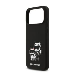 KARL LAGERFELD LIQUID SILICONE K&CH MAGSAFE szilikon telefonvédő (ütésállóság, MagSafe) FEKETE   KARL LAGERFELD LIQUID SILICONE K&CH MAGSAFE szilikon telefonvédő (ütésállóság, MagSafe) FEKETE