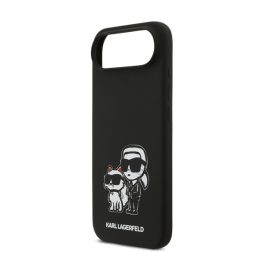 KARL LAGERFELD LIQUID SILICONE K&CH MAGSAFE szilikon telefonvédő (ütésállóság, MagSafe) FEKETE   KARL LAGERFELD LIQUID SILICONE K&CH MAGSAFE szilikon telefonvédő (ütésállóság, MagSafe) FEKETE