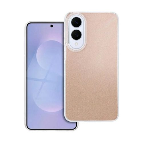 Szilikon telefonvédő (műanyag belső, csillogó hátlap) ARANY