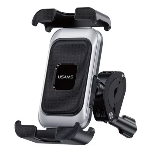 USAMS ZJ08 kerékpáros, rolleres és motoros telefontartó (kormányra rögzíthető, csúszásgátló, 4.7-7.2" méret) FEKETE