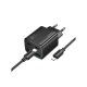 HOCO N56 hálózati töltő 2 USB+2 Type-C aljzat (30W, GaN, PD gyorstöltő 3.0 + lightning kábel) FEKETE