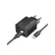 HOCO N56 hálózati töltő 2 USB+2 Type-C aljzat (30W, GaN, PD gyorstöltő 3.0 + Type-C kábel) FEKETE