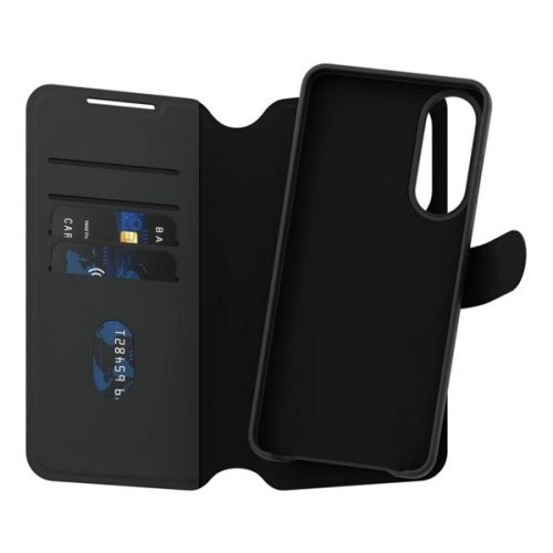 PANZERGLASS CARE TANGO TWO-IN-ONE tok álló, bőr hatású (FLIP, oldalra nyíló, wireless, kivehető telefonvédő) FEKETE