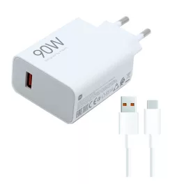   XIAOMI HYPERCHARGE COMBO hálózati töltő USB aljzat (90W, gyorstöltő + Type-C kábel) FEHÉR