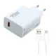 XIAOMI HYPERCHARGE COMBO hálózati töltő USB aljzat (90W, gyorstöltő + Type-C kábel) FEHÉR