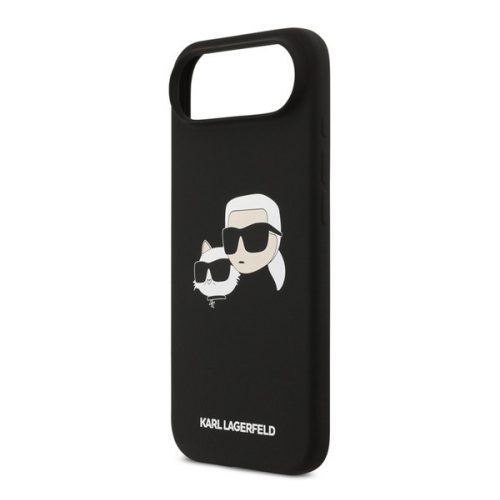 KARL LAGERFELD LIQUID SILICONE DOUBLE HEADS MAGSAFE szilikon telefonvédő (ütésállóság, MagSafe) FEKETE