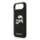 KARL LAGERFELD LIQUID SILICONE DOUBLE HEADS MAGSAFE szilikon telefonvédő (ütésállóság, MagSafe) FEKETE