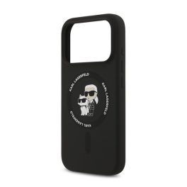 KARL LAGERFELD LIQUID SILICONE KARL AND CHOUPETTE MAGSAFE szilikon telefonvédő (ütésállóság, MagSafe) FEKETE   KARL LAGERFELD LIQUID SILICONE KARL AND CHOUPETTE MAGSAFE szilikon telefonvédő (ütésállóság, MagSafe) FEKETE