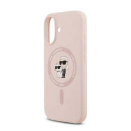   KARL LAGERFELD LIQUID SILICONE KARL AND CHOUPETTE MAGSAFE szilikon telefonvédő (ütésállóság, MagSafe) RÓZSASZÍN