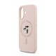 KARL LAGERFELD LIQUID SILICONE KARL AND CHOUPETTE MAGSAFE szilikon telefonvédő (ütésállóság, MagSafe) RÓZSASZÍN