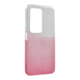  Szilikon telefonvédő (műanyag belső, csillogó hátlap) ÁTLÁTSZÓ/RÓZSASZÍN