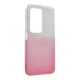 Szilikon telefonvédő (műanyag belső, csillogó hátlap) ÁTLÁTSZÓ/RÓZSASZÍN
