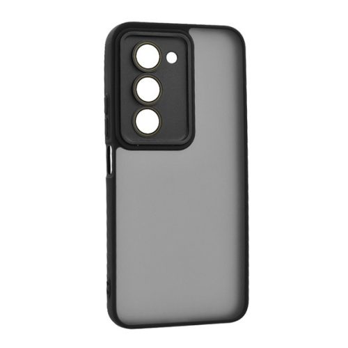 Szilikon telefonvédő (ütésállóság, akril hátlap, kameravédő) FEKETE