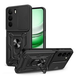 Defender szilikon telefonvédő (ütésállóság, tartógyűrű, kameravédő) FEKETE   Defender szilikon telefonvédő (ütésállóság, tartógyűrű, kameravédő) FEKETE