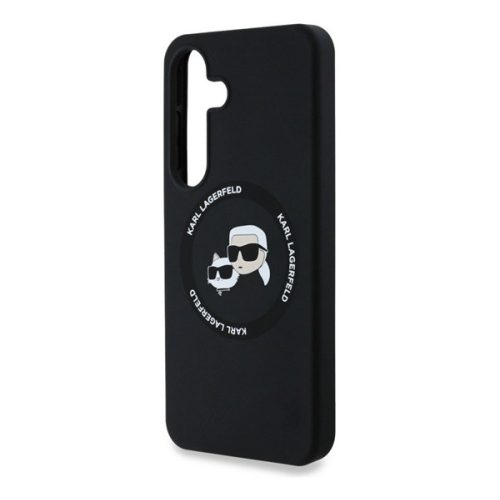 KARL LAGERFELD LIQUID SILICONE DOUBLE HEADS MAGSAFE szilikon telefonvédő (ütésállóság, MagSafe) FEKETE