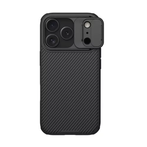 NILLKIN CAMSHIELD PRO szilikon telefonvédő (ütésállóság, kameravédő, csíkos) FEKETE